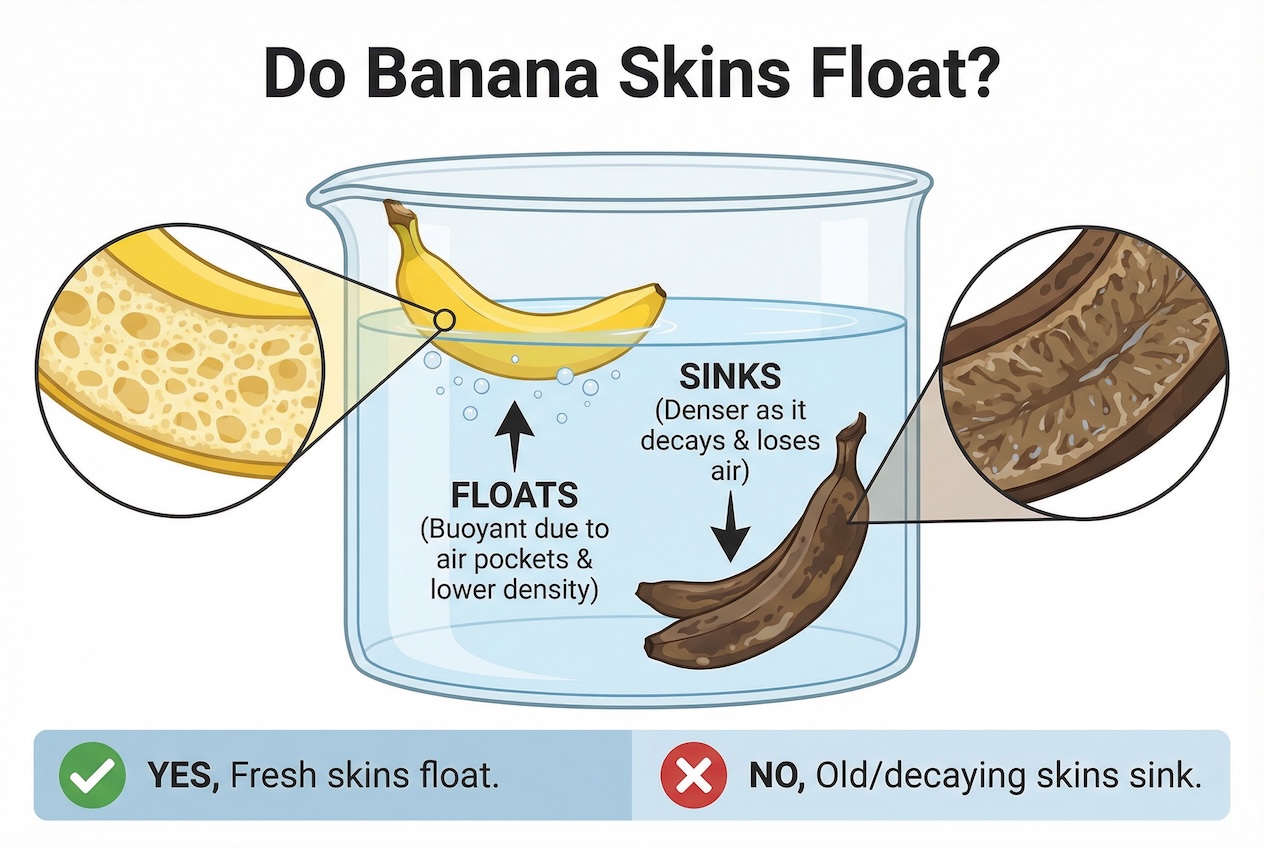 In a graphic answer: Do banana skins float?